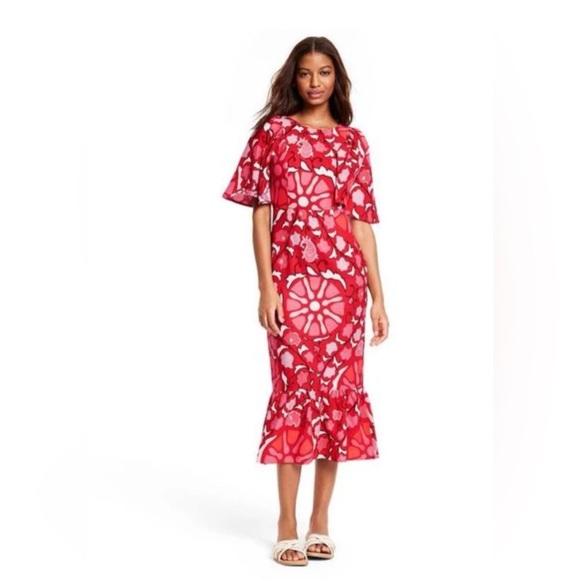 RHODE Dresses & Skirts - RHODE x Target Zinnia Floral Bell Sleeve Midi Dress Size 10